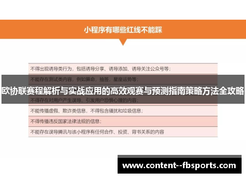 欧协联赛程解析与实战应用的高效观赛与预测指南策略方法全攻略